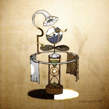 羊の群れは丘を登る